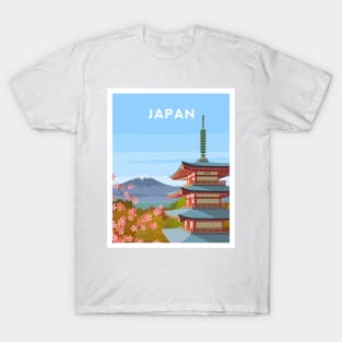 Japan - Mount Fuji and Chureito Pagoda T-Shirt